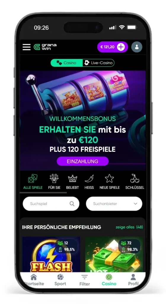 Willkommensbonus im Granawin Online Casino