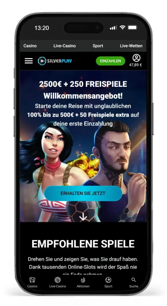 Willkommensangebot im Silverplay Casino