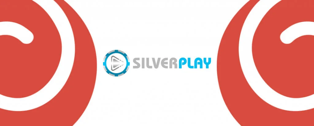 SilverPlay Logo mit rotem und blauem Design auf weißem Hintergrund