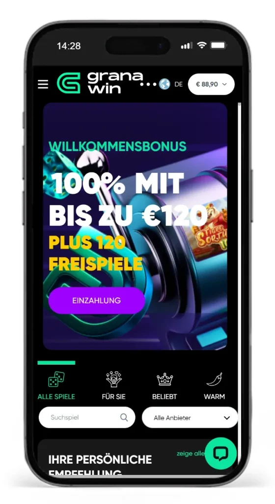 Willkommensbonus im Granawin Casino mit schneller Auszahlung