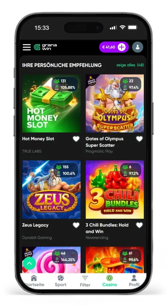 Slots mit geringem Einsatz im Granawin Online Casino
